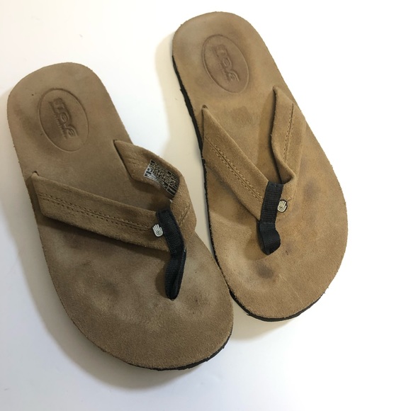 Teva Men suede flip flops sandals sz 9